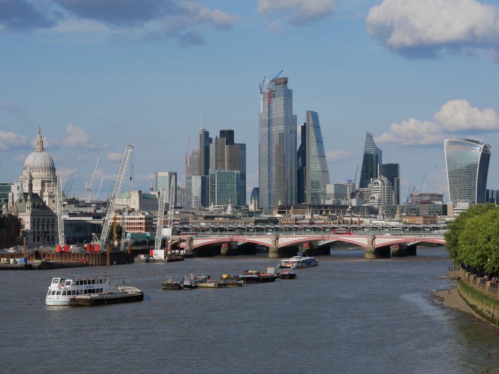London's skyline from the Waterloo bridge.
