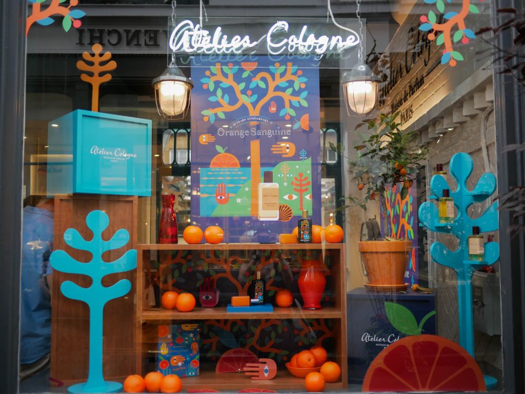 The showcase of Atelier Cologne store in Covent Garden, London.