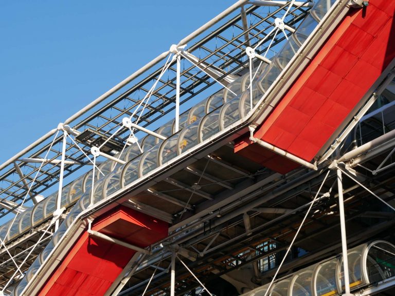 Centre Pompidou's iconic red staircase