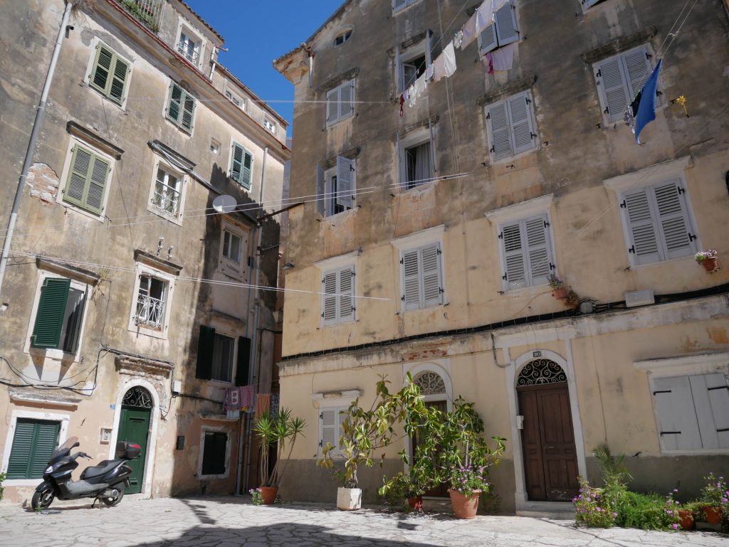 A small square, campiello, in Corfu Town
