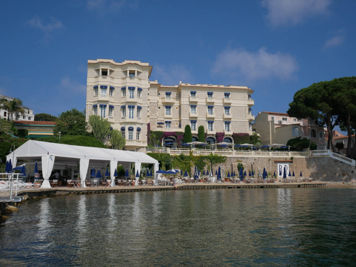 The Hotel Belles Rives seen from its jetty