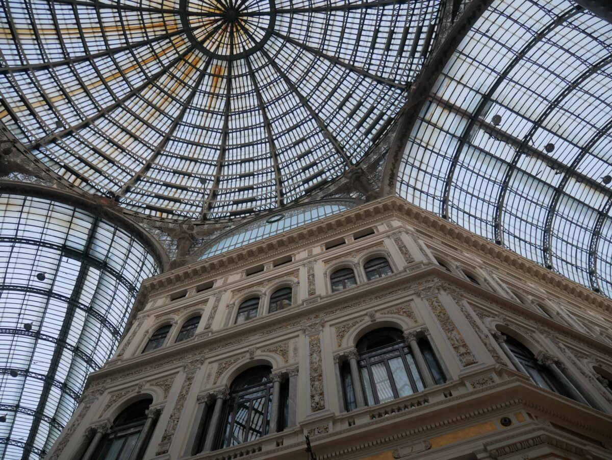 Detail from the glass gallery of the Galleria Umberto I in Naples.