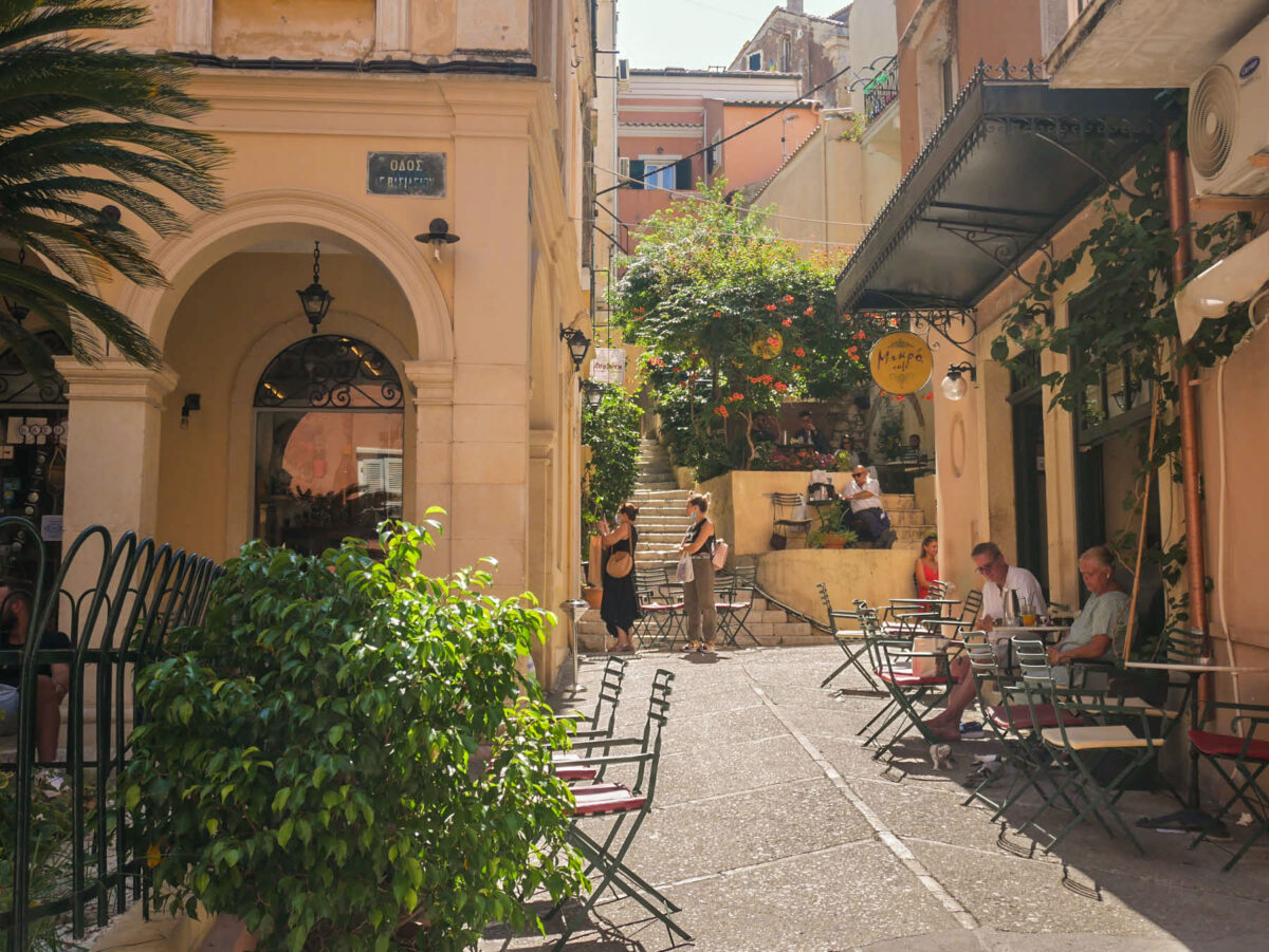 a picturesque cafe in corfu